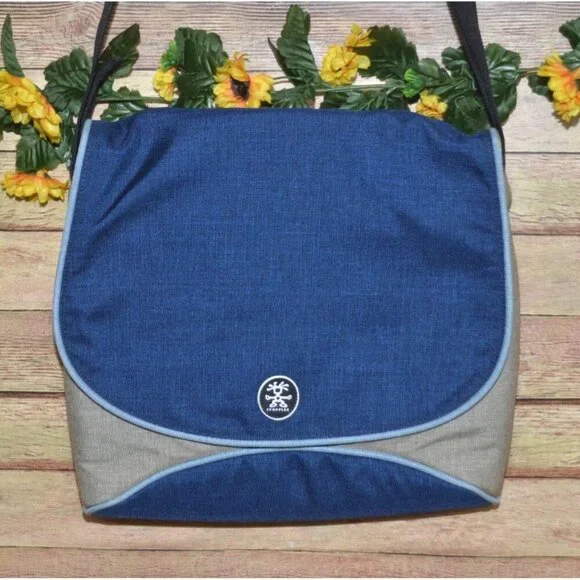 Crumpler Bag McBains Baby XL Laptop Shoulder Messenger Bag Navy Blue & Gray