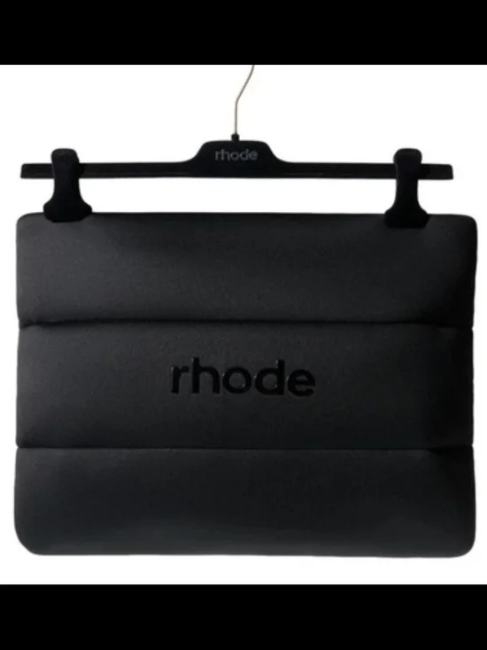 RHODE XL Black Quilted Logo  Pouch