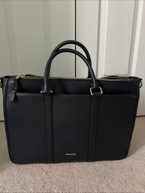 Coach Navy Blue Leather Briefcase
