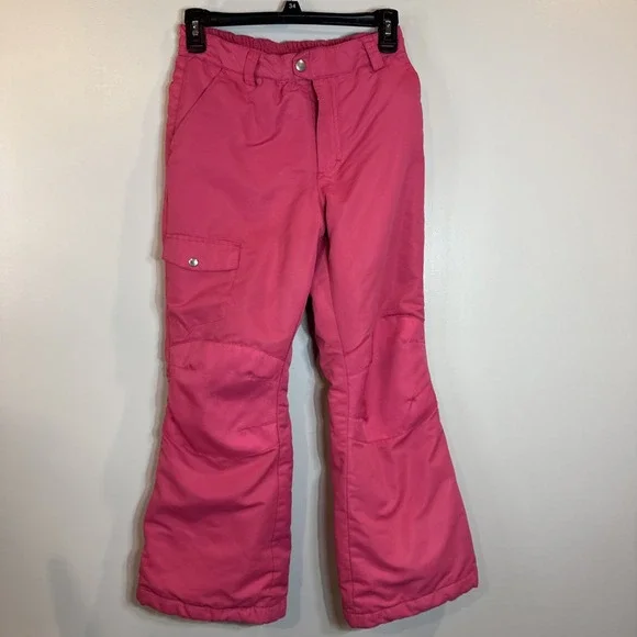 Faded Glory Girls‎ Snow Pants L 10-12 Pink Ski Winter Reinforced Knees Utility