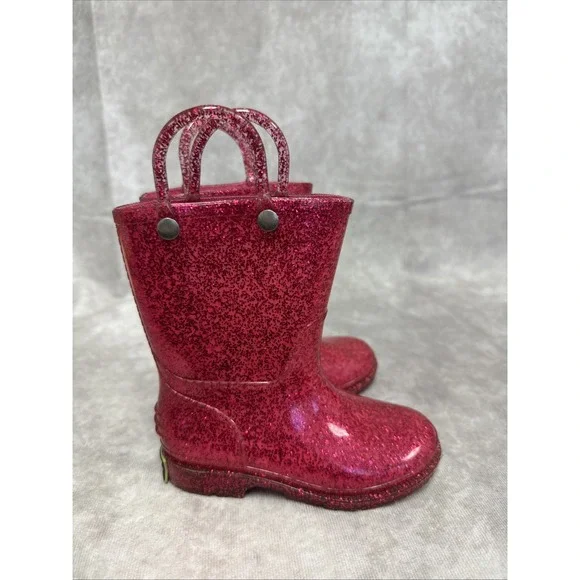Western Chief Pink Sparkly Rainboots  Girl Toddler SZ-7