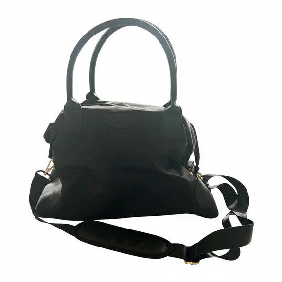 ECOSUSI Black Nylon Laptop Tote Bag Travel‎ Duffle Shoulder Bag Work Weekend