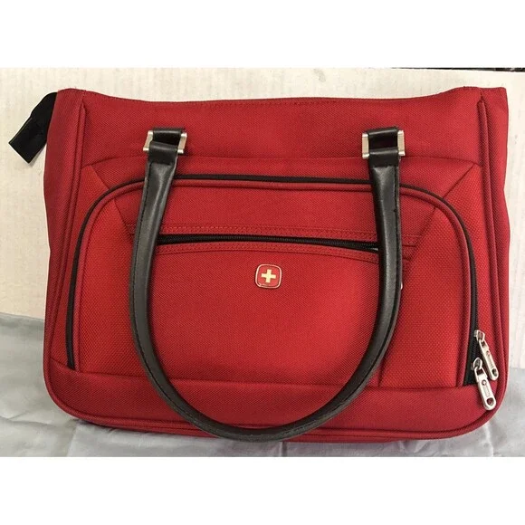 Swiss Gear by Wegner Red Carry On Canvas Briefcase Bag Gently Used Condition