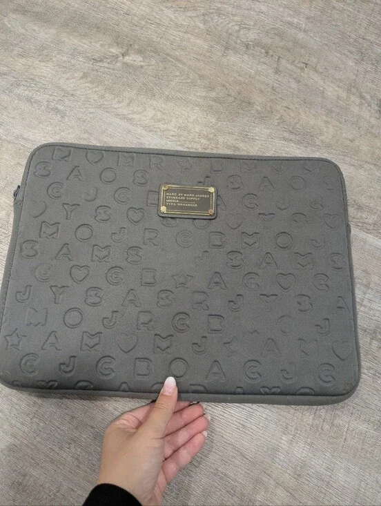 Marc By Marc Jacobs Gray Embossed Laptop Sleeve