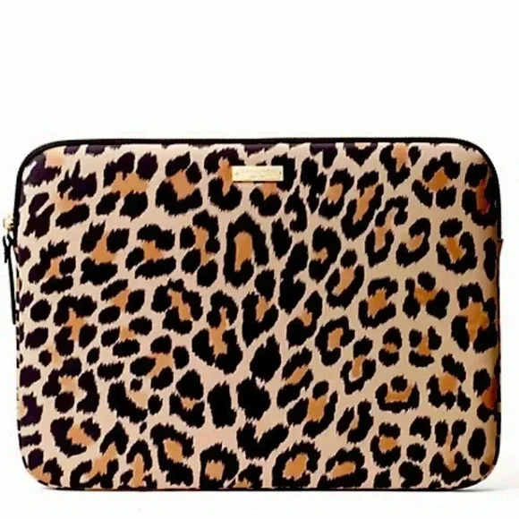NWOT Kate Spade Leopard 13” Laptop Sleeve