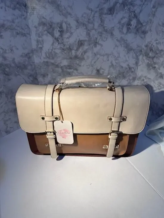 NWT Ecosusi Tri‑Color 3‑in‑1 Briefcase Convertible Shoulder Bag Backpack Work