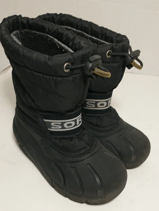 Sorel Cub Winter Boots, Waterproof / Warm, Size 12, Black, Removable Felt Liners