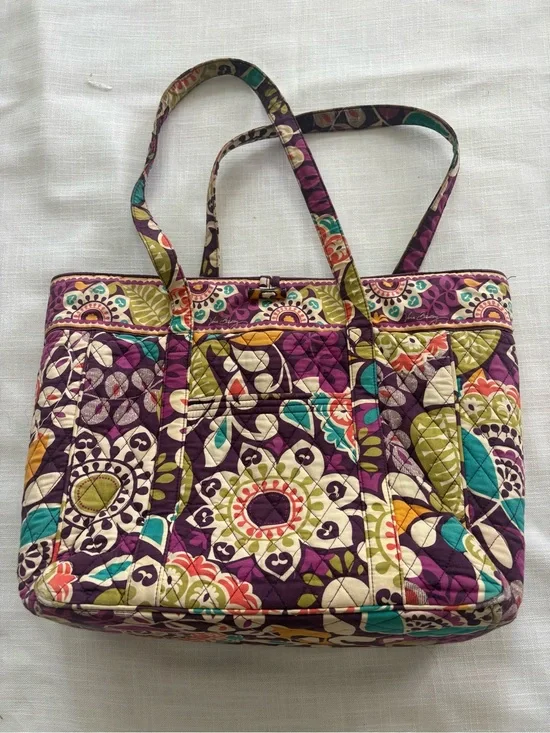 Vera Bradley Plum Crazy Computer Tote Bag