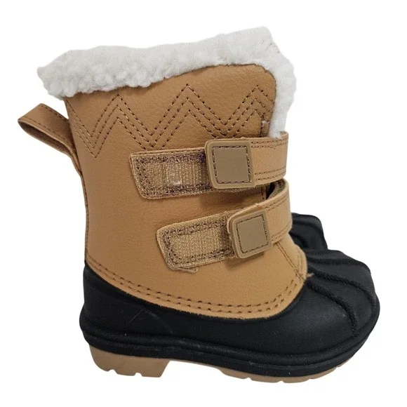 Cat & Jack Winter Boots Kids 6 Cognac Denver Waterproof Faux Fur Duck Boots