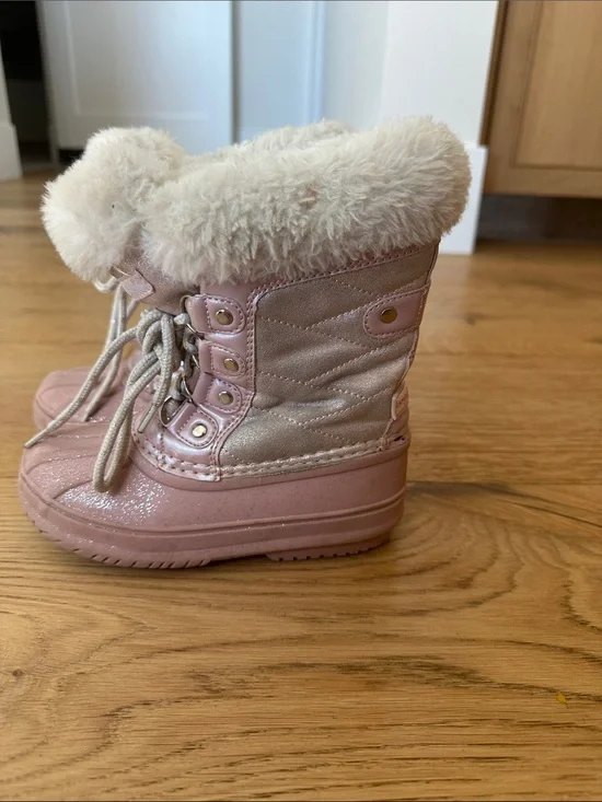 London Fog Pink Faux-Fur Snow Boots for Kids