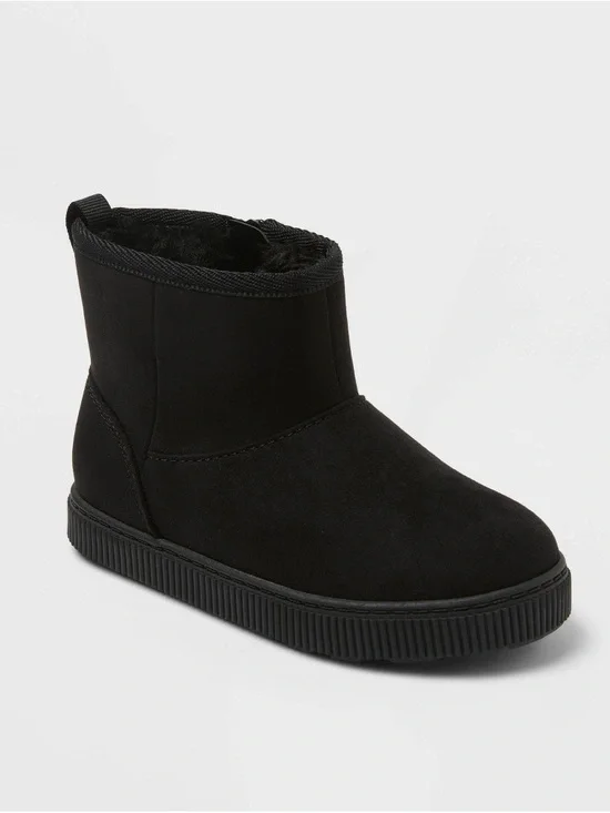 Cat & Jack Black Toddler Booties b169s