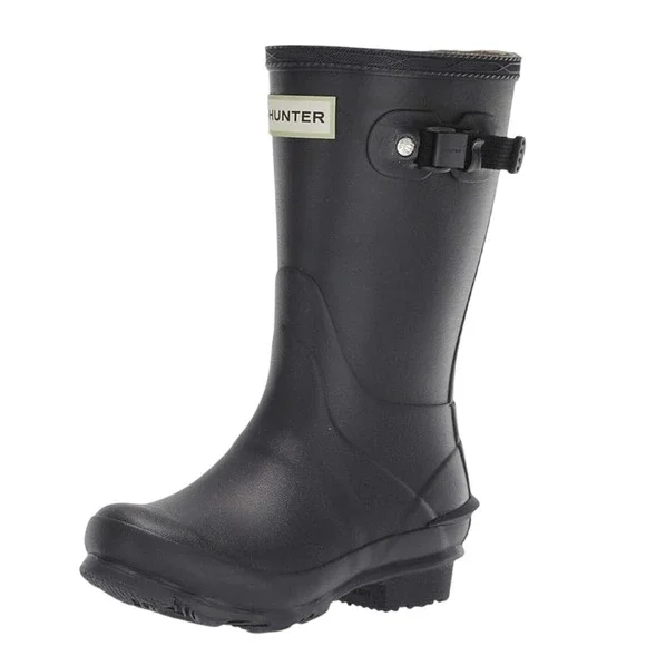 Hunter Original Black Norris Field Waterproof Rubber Rain Boots Kids Size 13/1