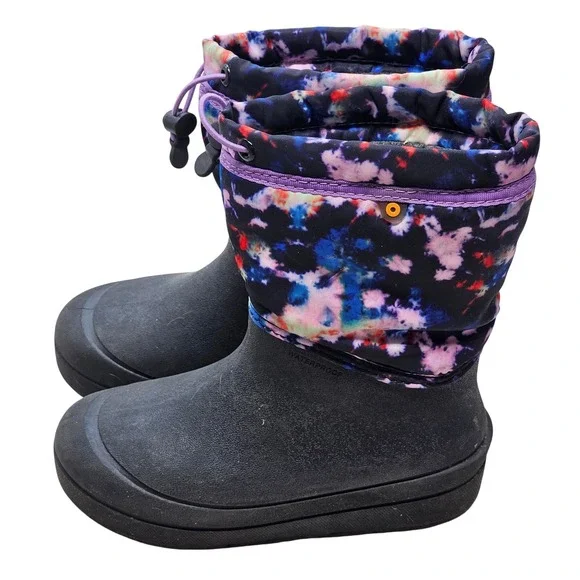 Bogs K Snow Shell CS Kid Waterproof Winter Boots Black Tie Dye 72928-009 Youth 2