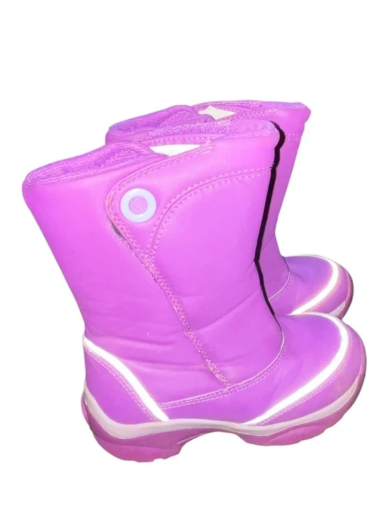 Lands’ End Little Girls Purple Waterproof Outdoor Winter Boots Sz-11