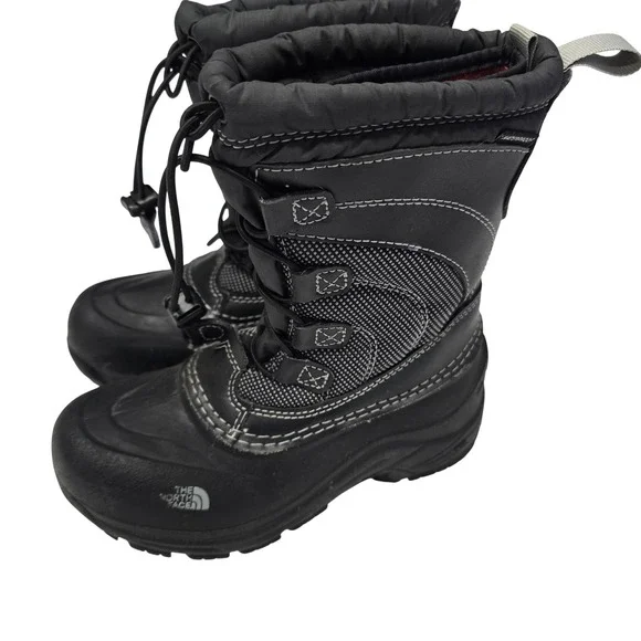 The North Face Alpenglow Boys Black Waterproof Winter Snow Boots Size 1 CVY2