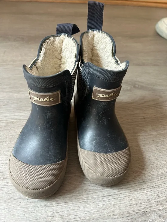 Pehr Pathfinder Toddler Navy and Brown Insulated Rain/Snow Boots