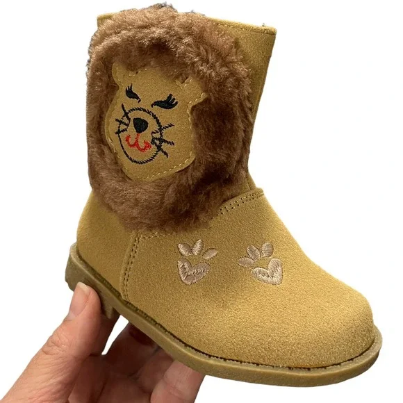 Rachel‎ Baby Girls Faux Suede Boots Size 5 Brown Tan Side Zip Stylish Comfort