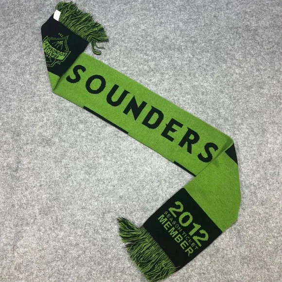 Seattle Sounders FC 2012 Season Ticket Member Adidas Scarf Green‎ Black Fringed