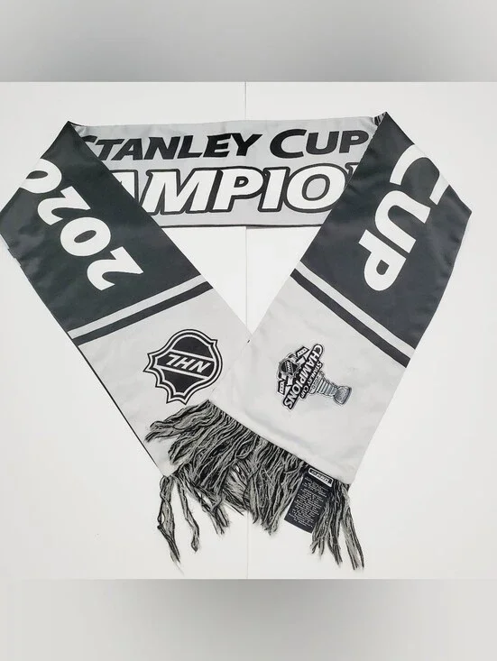 NHL Stanley Cup Champions 2020 Unisex Adult Scarf Black & Gray 62x7