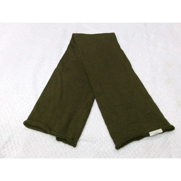 Midwest Knitting Mills Mens OS Scarf Olive Drab Green 100% Wool USGI