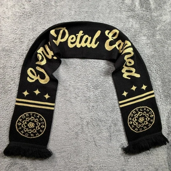 Ruffneck Portland Thorns Scarf Unisex OS Black Gold Excellent Every Petal Earned