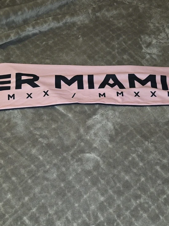 miami Pink Scarf with Black Graphic Crest