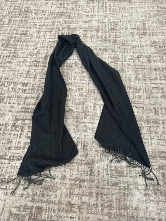 Cashmere Feel Italy Design Winter Scarf with Fringe Ends