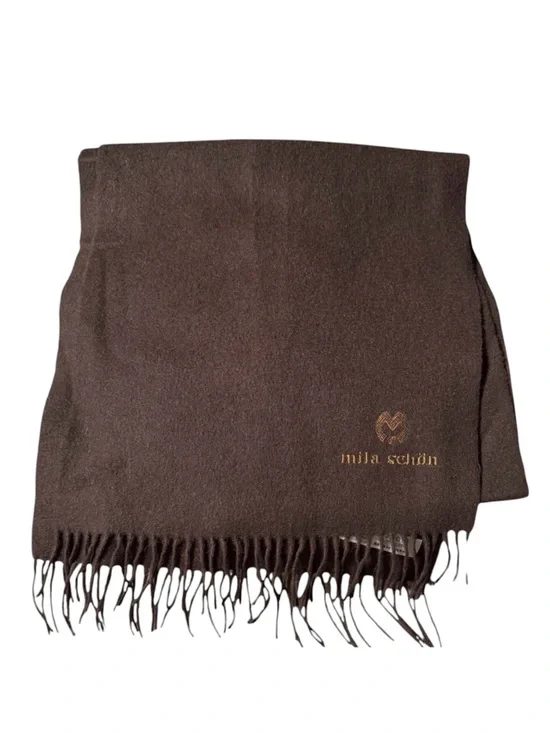 Vintage Mila Schon Embroidery Logo Scarf Muffler