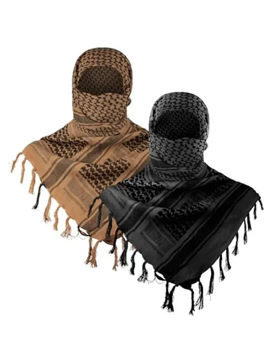 2 Pcs Military Shemagh Tactical Desert Scarf Keffiyeh Neck Head Scarf