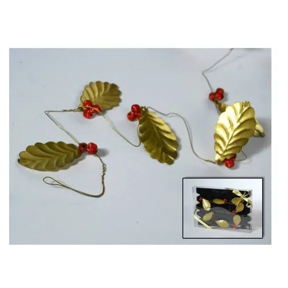 Katherine's At Silver Lake Collection Stamped Metal Holly Leaf Garland - Retired