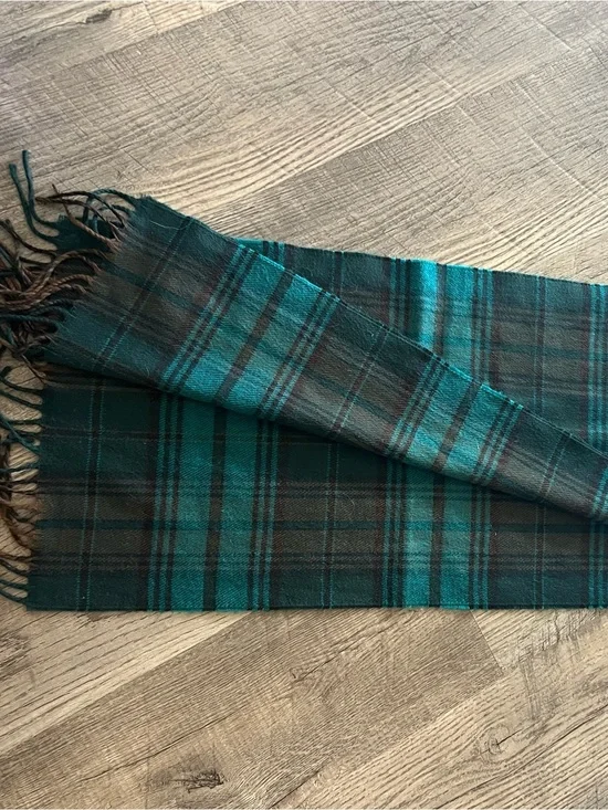 Christian Dior Monsiur Plaid Scarf in Green and Black Cashmaire