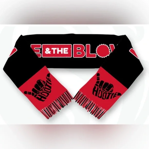 Hootie and the Blowfish Official Band Merch Scarf Black & Red Knit Fan Gear