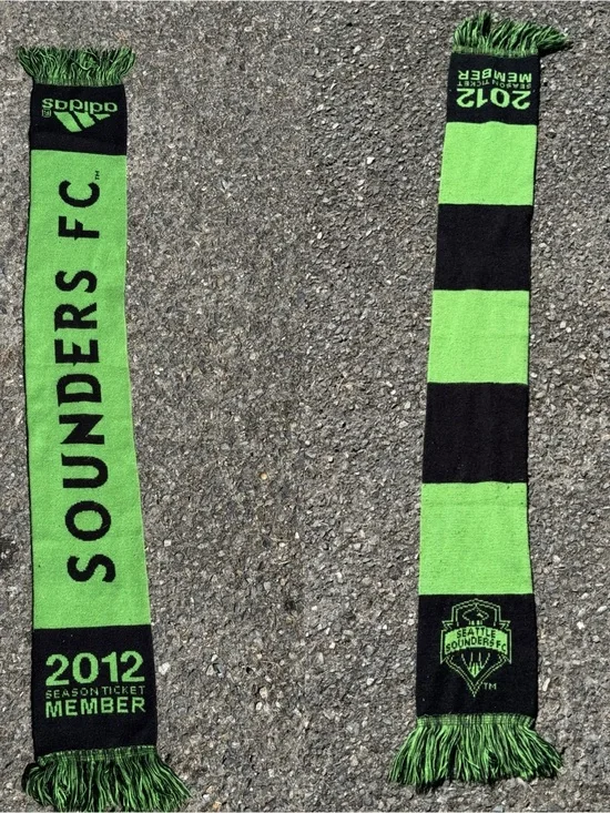 adidas Seattle Sounders FC Scarf - Neon Green & Black