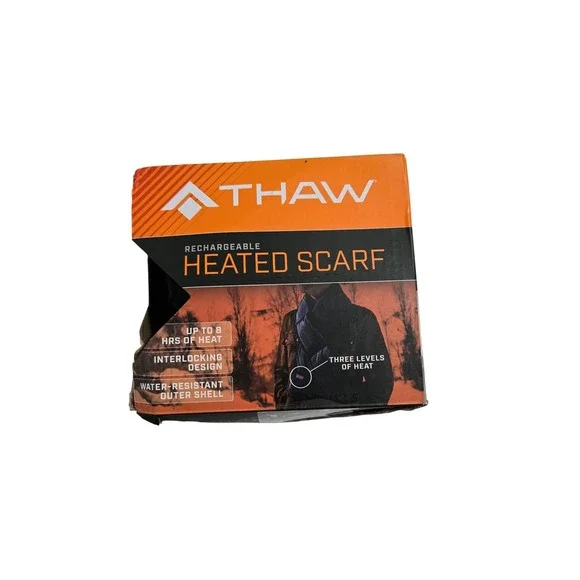 THAW Rechargeable Heated Scarf Black‎ Water Resistant 5000mAh OS