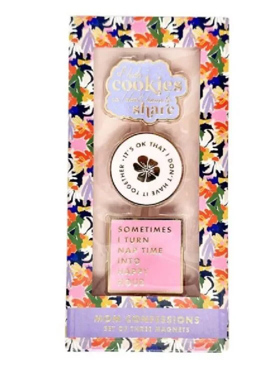 PAPER SOURCE Set of 3 enamel magnets in a 
