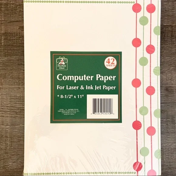 💞 New 42-Sheet Christmas Newsletter Holiday Ornament Stationary Printer Paper