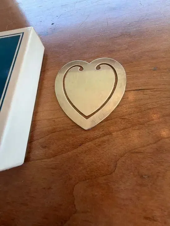 Reed & Barton Silver Plated Heart Page Marker Bookmark in Original Box