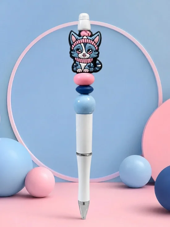Cozy Kitty Handmade Beaded Pen