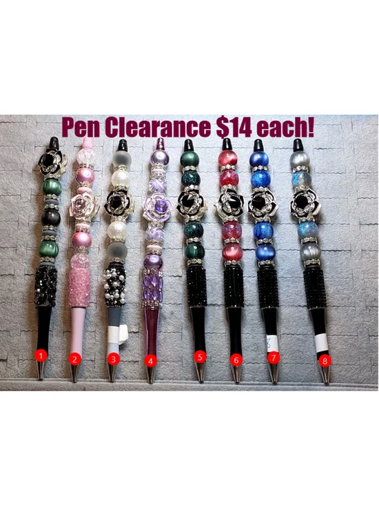 Pen-1402 Handmade Beaded Pens, Purse Charms & Keychain, clearance!