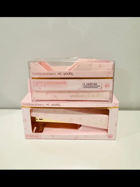 Loveshackfancy stapler & tape dispenser