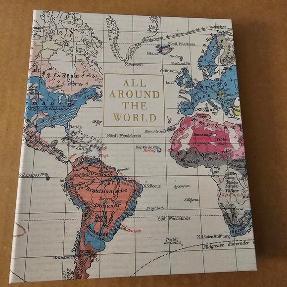 CR Gibson All Around The World Vintage Map‎ Address Book NEW