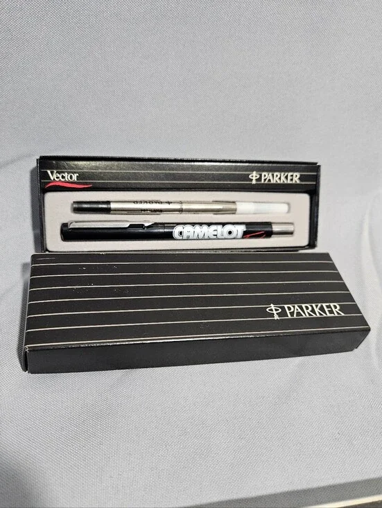 Parker Vector VTG Roller Ball Pen Camelot Covering Servicing Advertising Set New