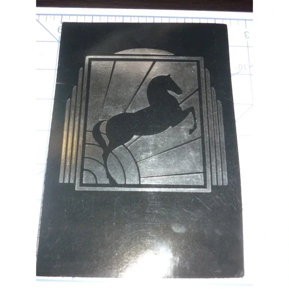 Vintage Summertree Press Art Deco Horse Card Equus Ken Patrick‎ Hallmark Foil