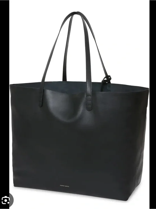 Mansur Gavriel Black Lambskin Oversized Leather Tote
