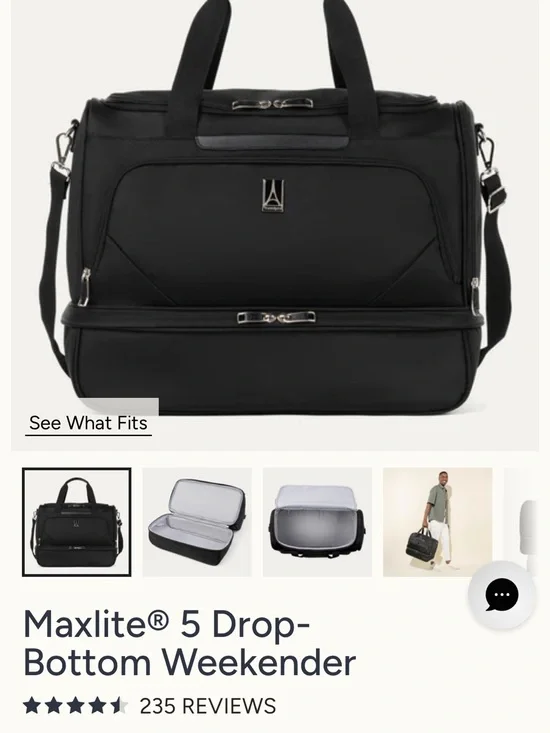 Travelpro Maxlite® 5 Black Drop-Bottom Weekender Bag