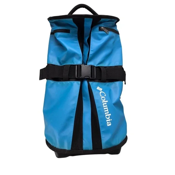 Columbia Rolling Duffel Bag Blue Black Water Resistant Travel Luggage Wheels 22