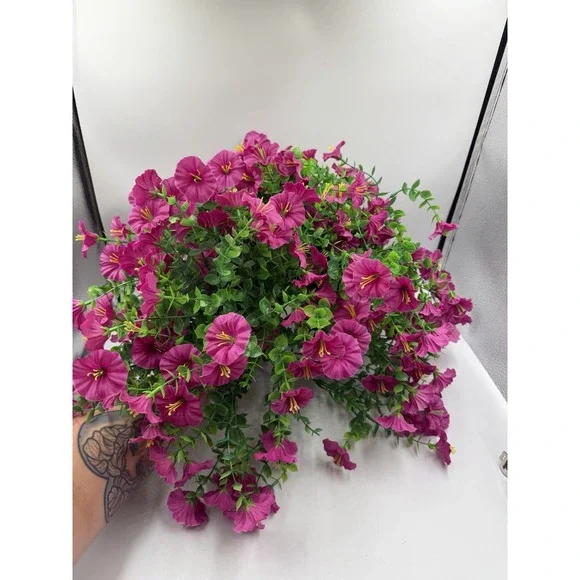 12 Pcs Artificial Hanging Calibrachoa (Million Bells) Pink Floral Arrangement