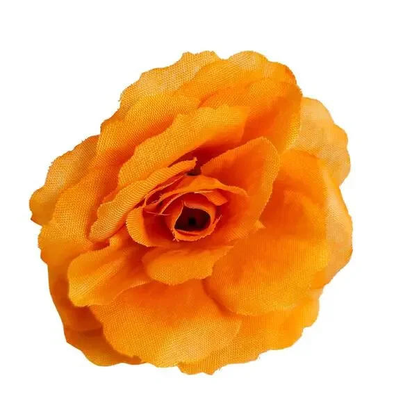 44 Orange Silk Rose Heads 2.5in Artificial Flower Wedding Craft DIY Floral Decor