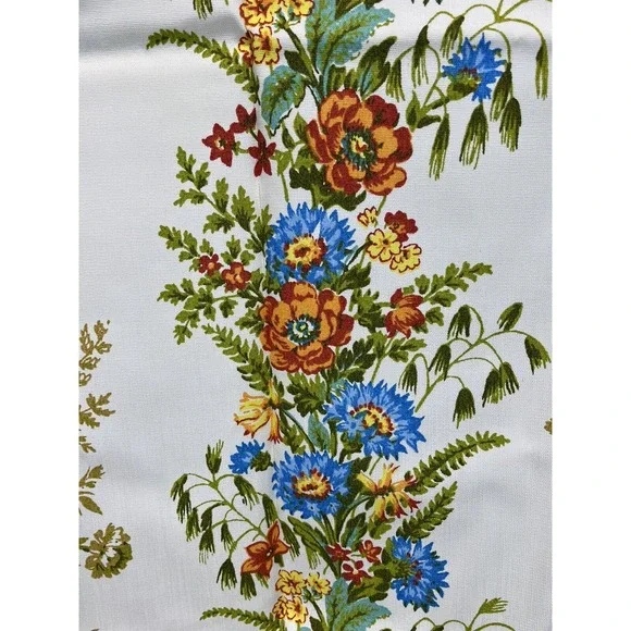 Vintage Floral Fabric Remnant 70's 53
