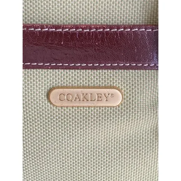 Coakley travel work bag - canvas and british tan leather with padding pockets